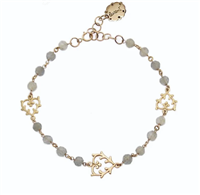 Armband Laurent Gandini Dame in Gelbgold Labradorite 182-TORCELLO ROSARIO